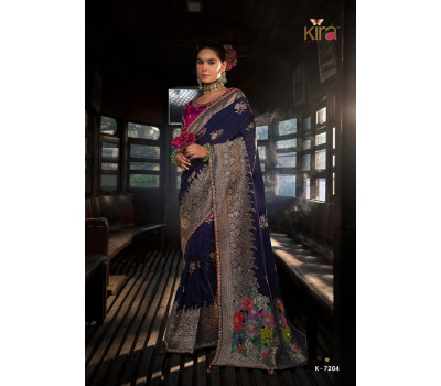 Soft Viscose Sarees - Royal Navy Blue Saree Soft Viscose Sarees - Royal Navy Blue Saree