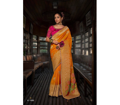 Soft Viscose Saree - Golden Mustard Yellow Saree Soft Viscose Saree - Golden Mustard Yellow Saree